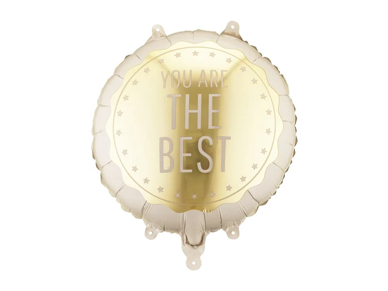 Beiger Heliumballon „You Are The Best“, leer, 35 cm