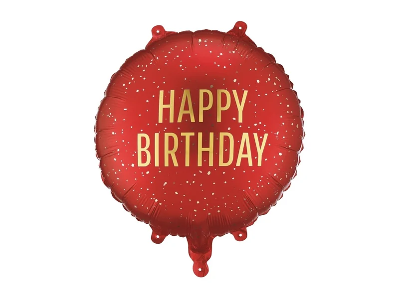 „Happy Birthday“-Heliumballon, rot, leer, 35 cm