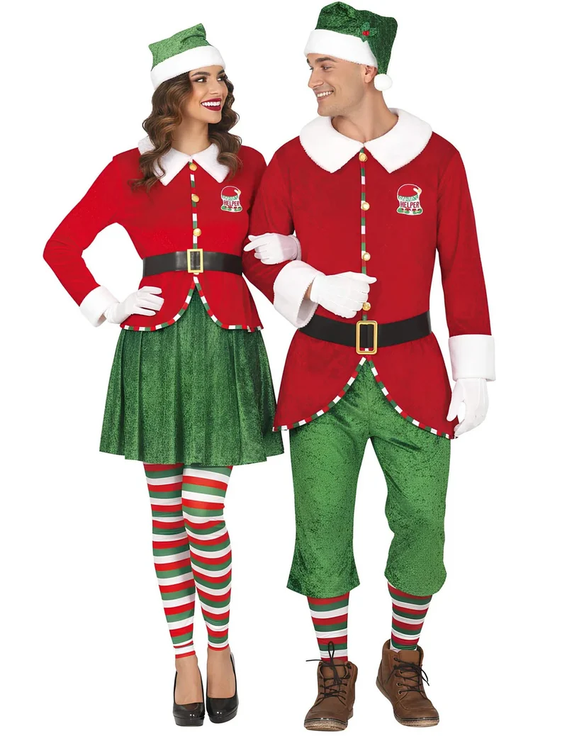 Weihnachtselfen-Partnerkostüm für Erwachsene
