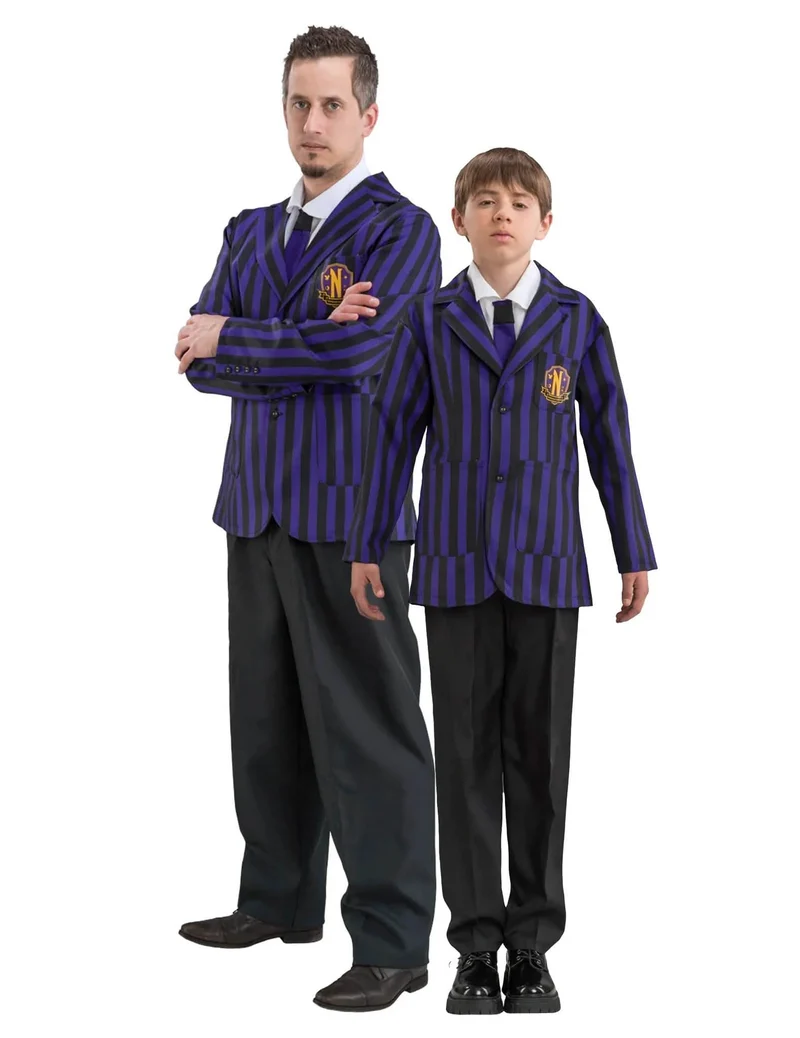 Vater und Sohn Kostüm Nevermore Wednesday Uniform