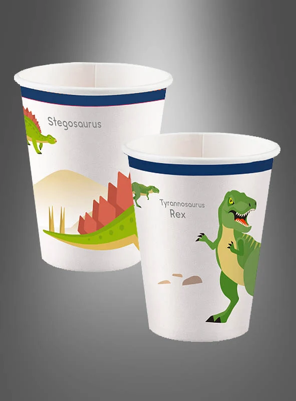 8 x Dino Pappbecher Set