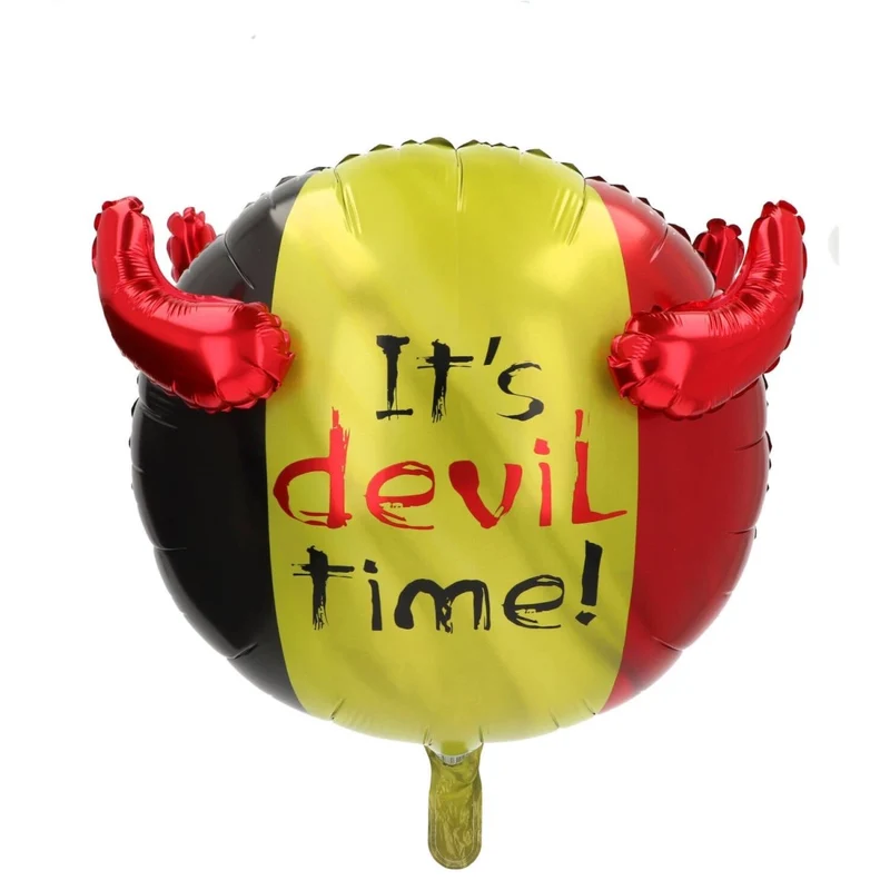 Belgien Folienballon „It's Devil Time“ (leer) 56 cm