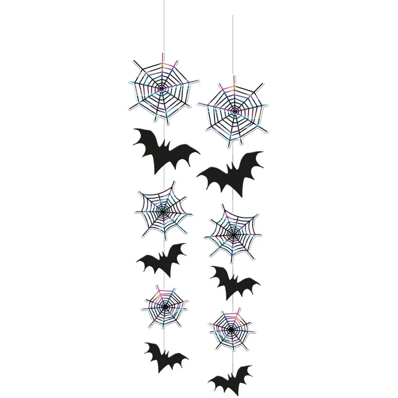 Halloween-Hängespiralen, schwarz, 70 cm, 2 Stück