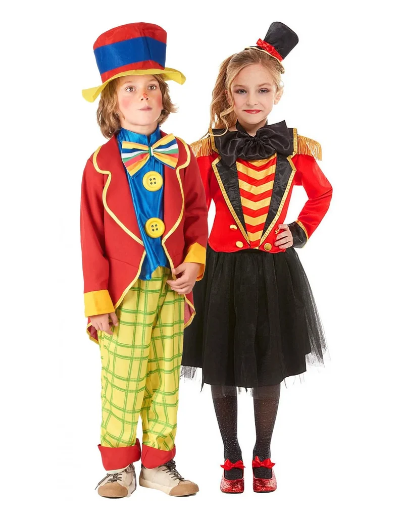 Zirkus Clowns Paarkostüm Junge und Mädchen