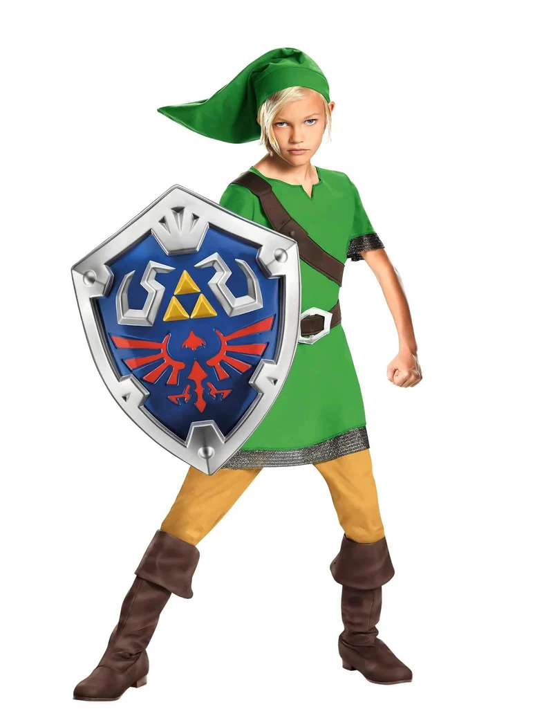 Zelda™ Link™ Kostüm mit Schild für Kinder