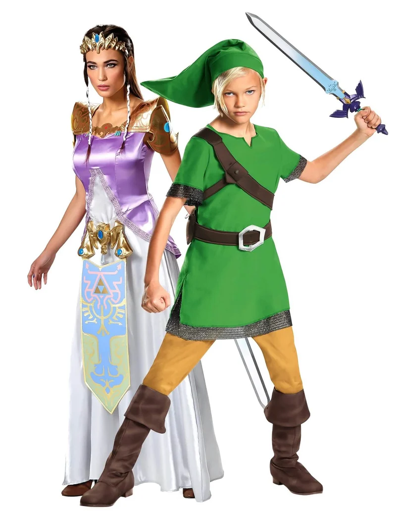 Prinzessin Zelda und Link Mutter-Sohn-Paarkostüm