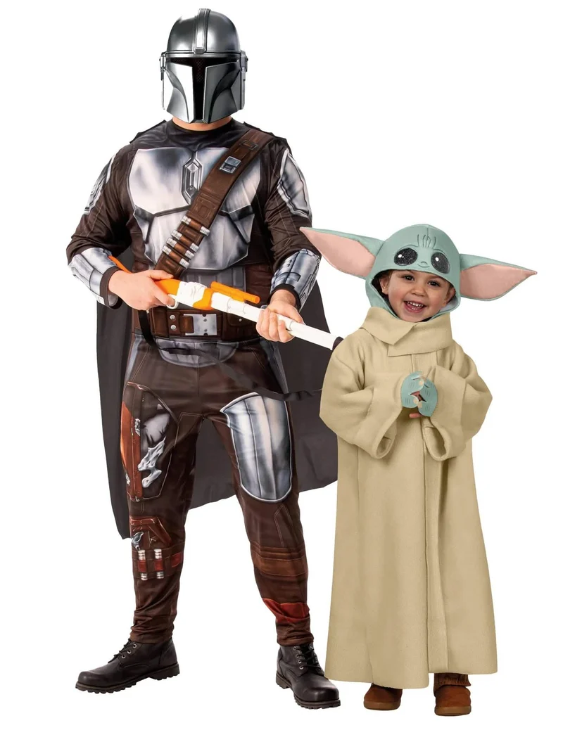 Paarkostüm Mandalorianer™ und Yoda™ Erwachsener-Kind