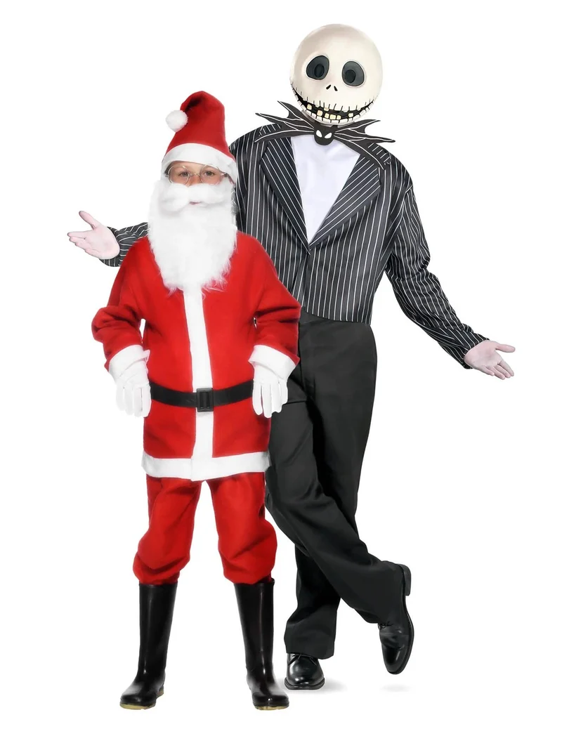 Jack Skellington™ und Weihnachtsmann Erwachsenen und Kind Kostüm