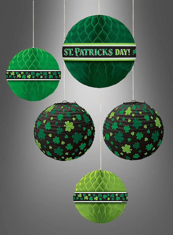 St. Patrick's Day Lampions Deko Set 21-29cm