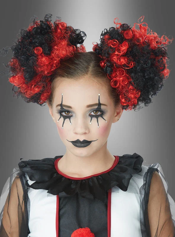 Lockige Haarteile für Clownkostüm