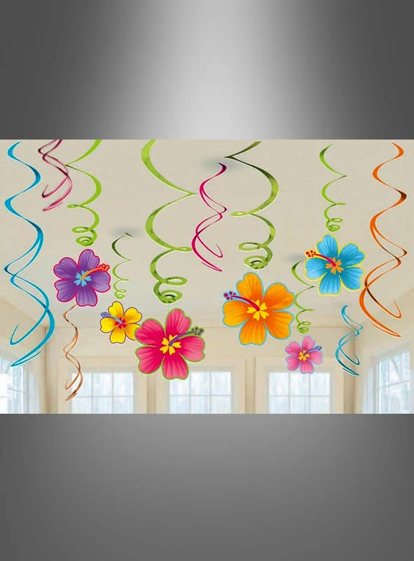 12 x Blumen Swirls Hibiskus Deko