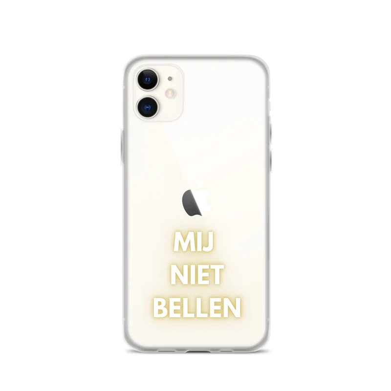 Mij Niet Bellen Doorzichtig iPhone hoesje (iPhone 11iPhone 11 ProiPhone 11 Pro MaxiPhone SEiPhone 12 miniiPhone 12iPhone 12 ProiPhone 12 Pro MaxiPhone 13 miniiPhone 13iPhone 13 ProiPhone 13 Pro Max)