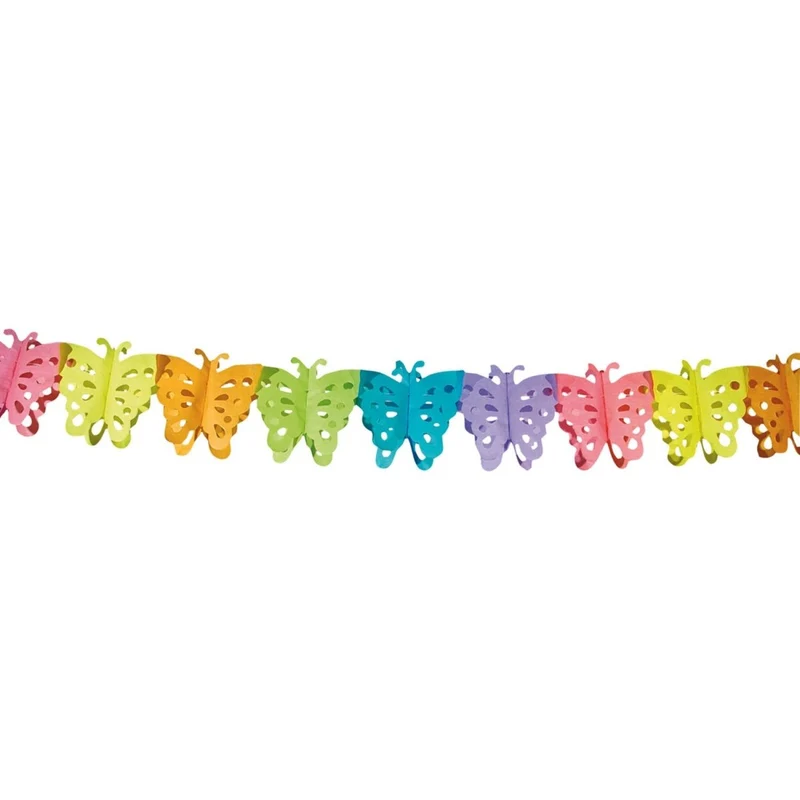 Schmetterlingsgirlande, bunt, 6 m