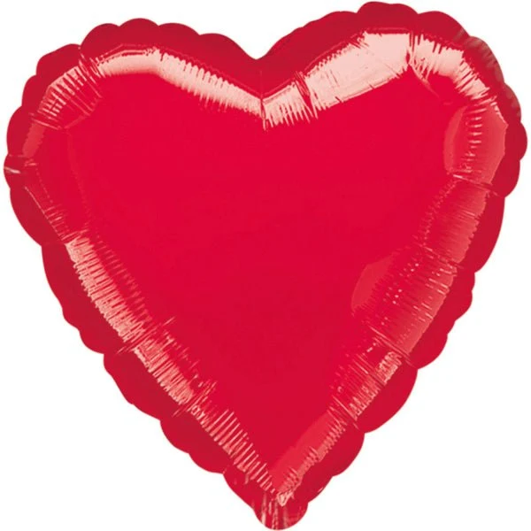 Roter Helium Ballon Herz Leer 43cm