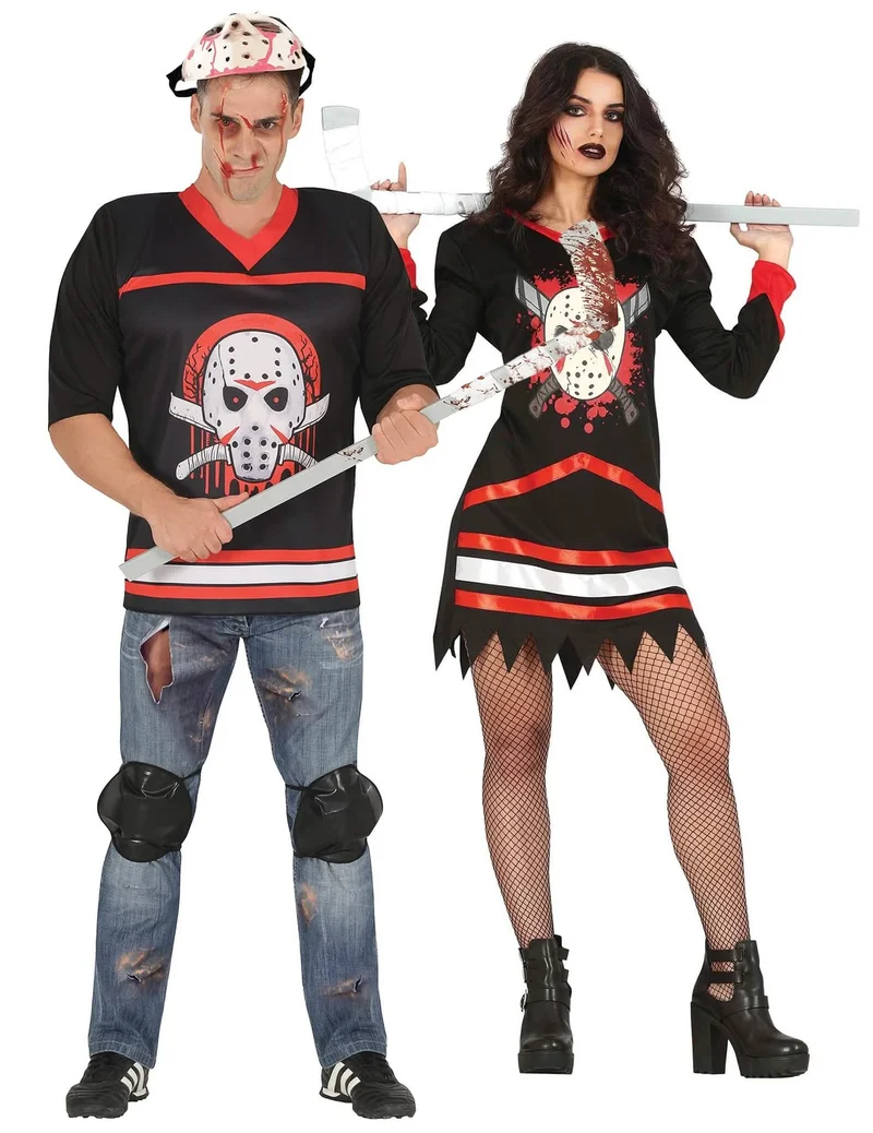 Hockey Killer Paarkostüm für Erwachsene