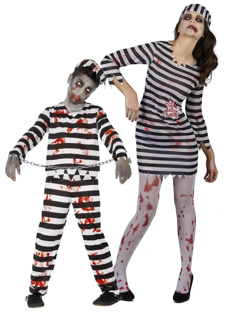 Zombie Gefangenen Paarkostüm