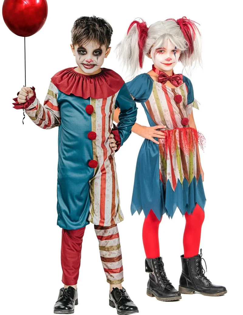 Farbenfrohes Halloween Paarkostüm für Kinder