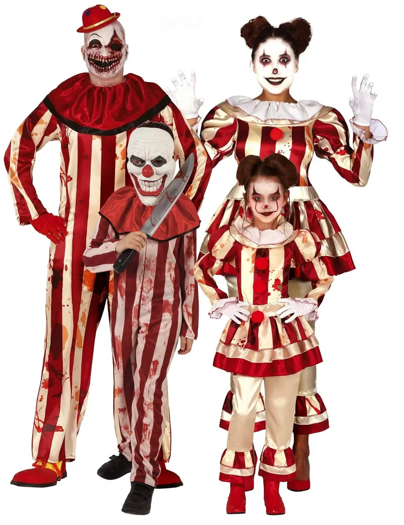 Gruseliges Clown Familien Kostüm
