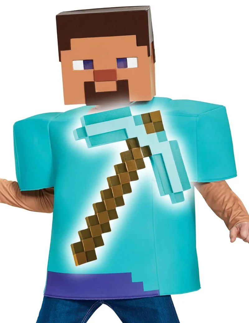 Minecraft™ Kostümset Steve und Hacke für Kinder