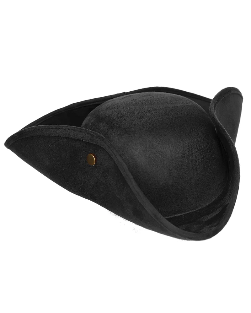 Schwarzer Piratenhut in Wildleder-Optik