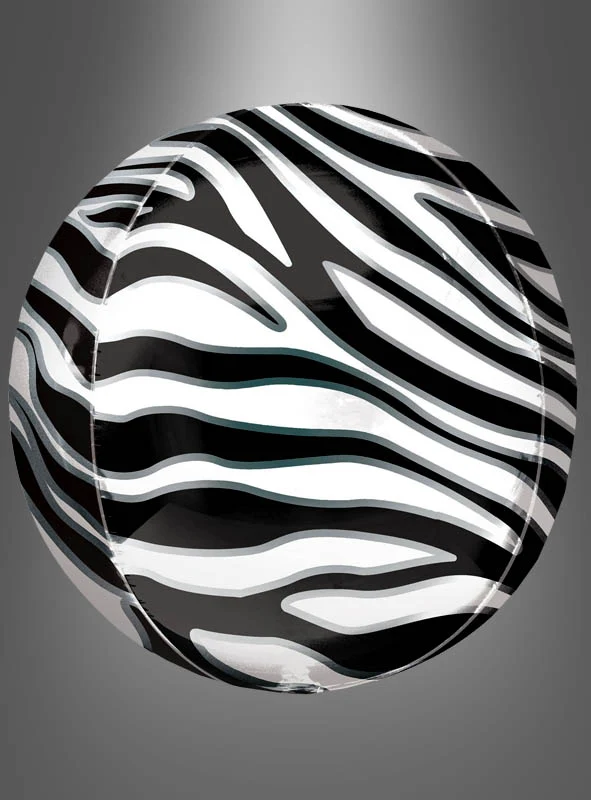 Zebra Folienballon Orbz Kugel oder Scheibe