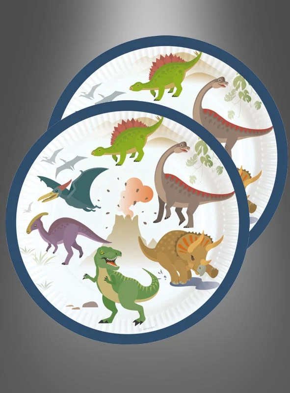 8 x Dino Pappteller 17,7cm