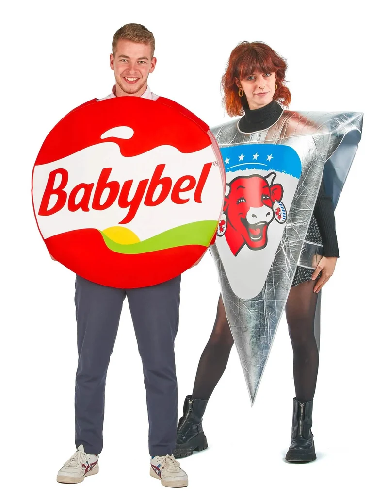 Käse Paarkostüm Babybel™ und Vache qui rit™ Erwachsene