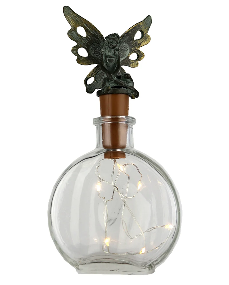Runde Flasche mit Fairy & LED Mini-Beleuchtung