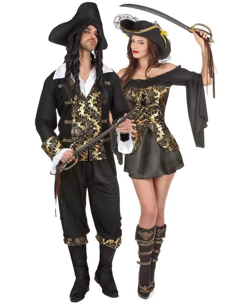 Paarkostüm Piraten schwarz
