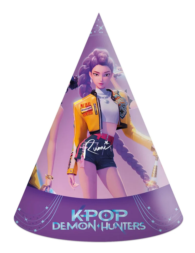 6 K-pop Demon Hunters™ Partyhüte aus Pappe
