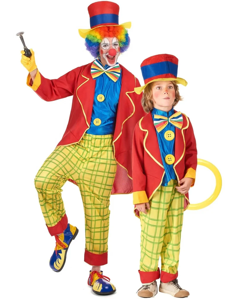 Zirkusfamilie Clowns Erwachsene Kind