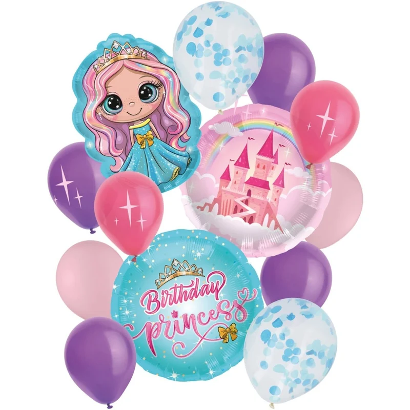 Prinzessin-Ballonset, leer, 14-teilig