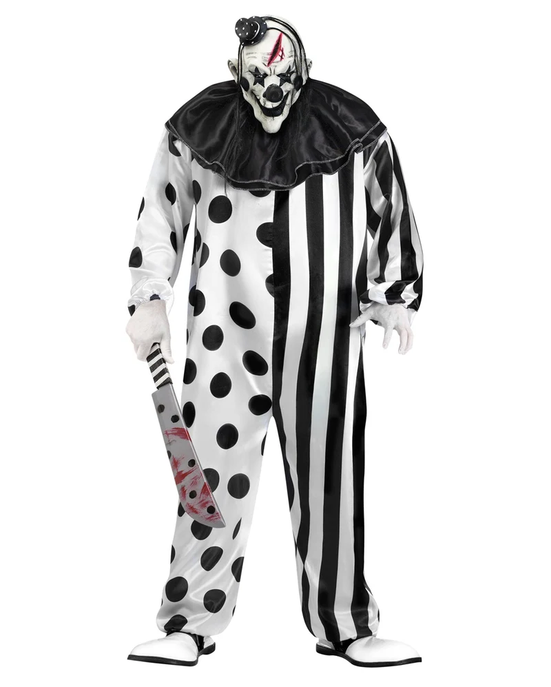 Killer Clown Kostüm mit Maske XL
