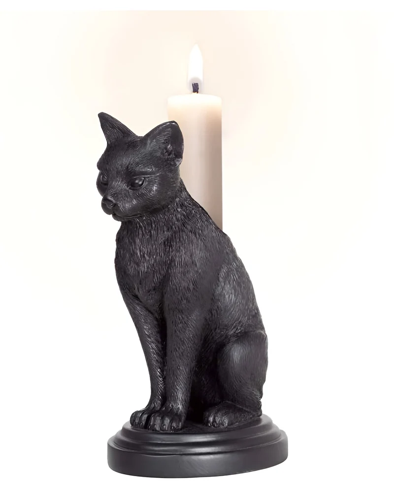 Faust's Katze Gothic Kerzenhalter