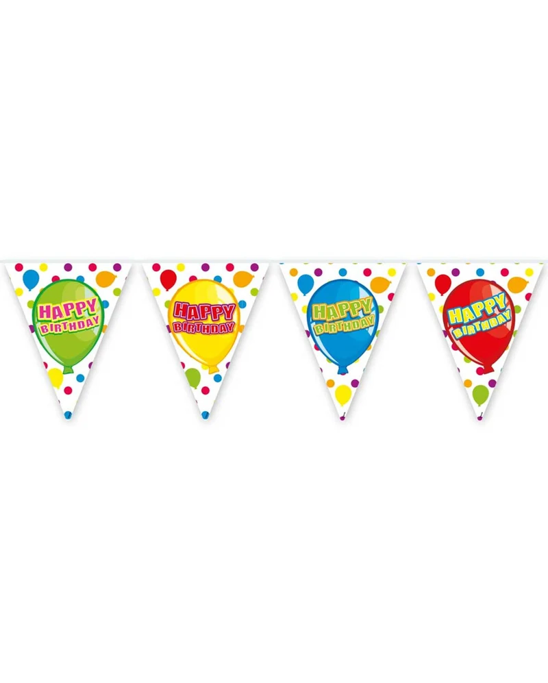 Bunte Happy Birthday Wimpelgirlande 6m