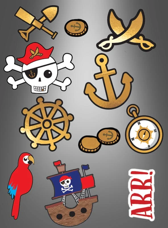 Tattoos Piratenparty 11 Stück
