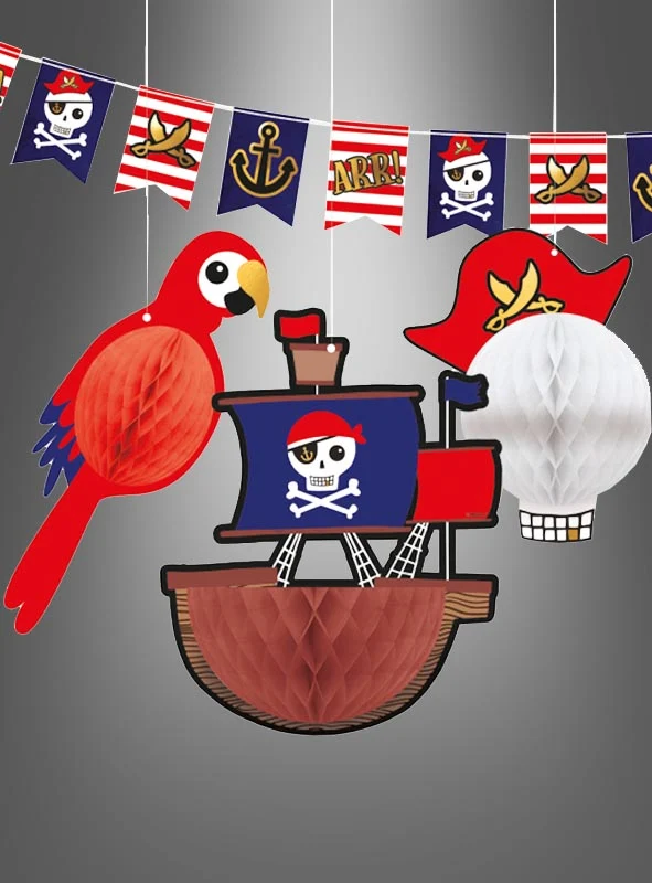 Piratendeko mit Banner 4 Teile