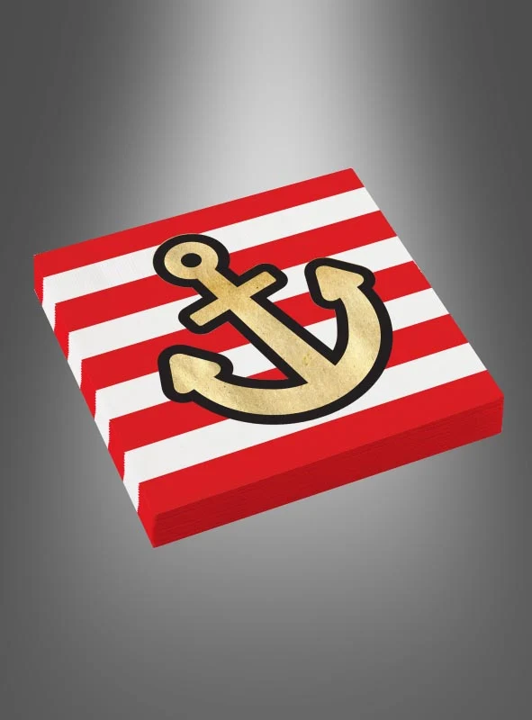 Gestreifte Servietten Piratenparty 33x33 cm