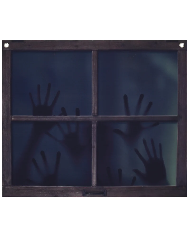 Fenster mit unheimlichen Schattenhänden 3er-Set 60x49cm