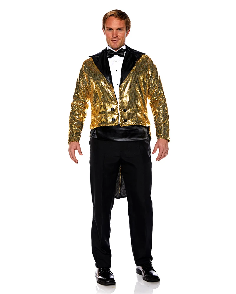 Pailletten Kostüm Frack gold