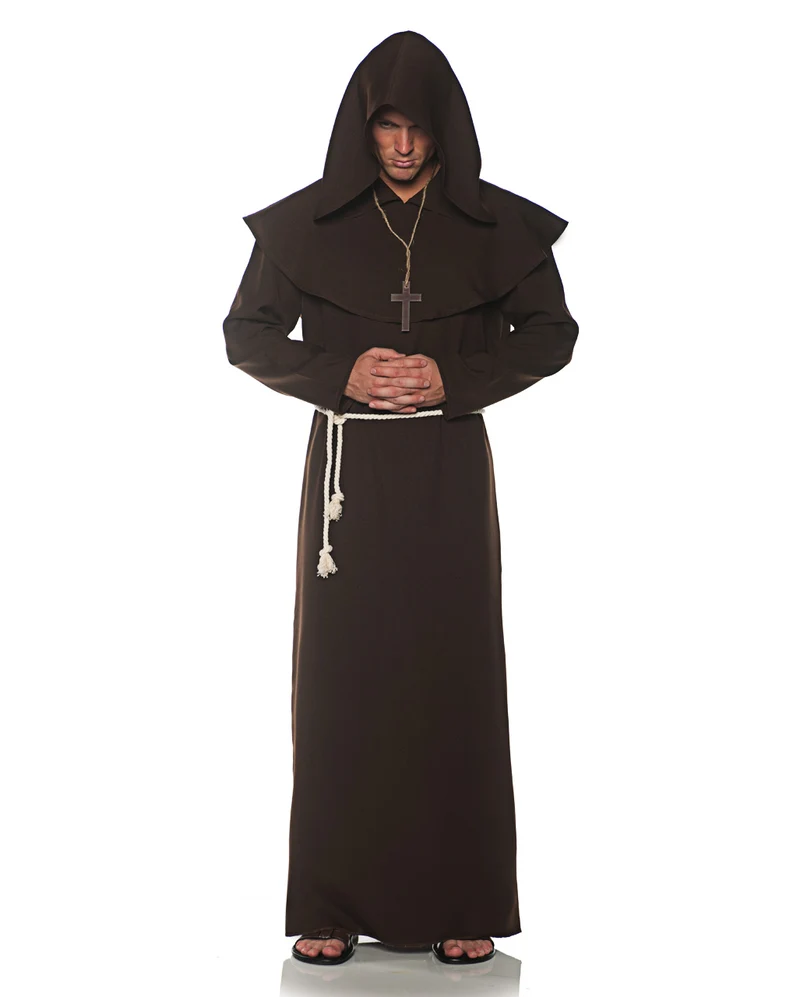 Mönchsrobe Männerkostüm braun
