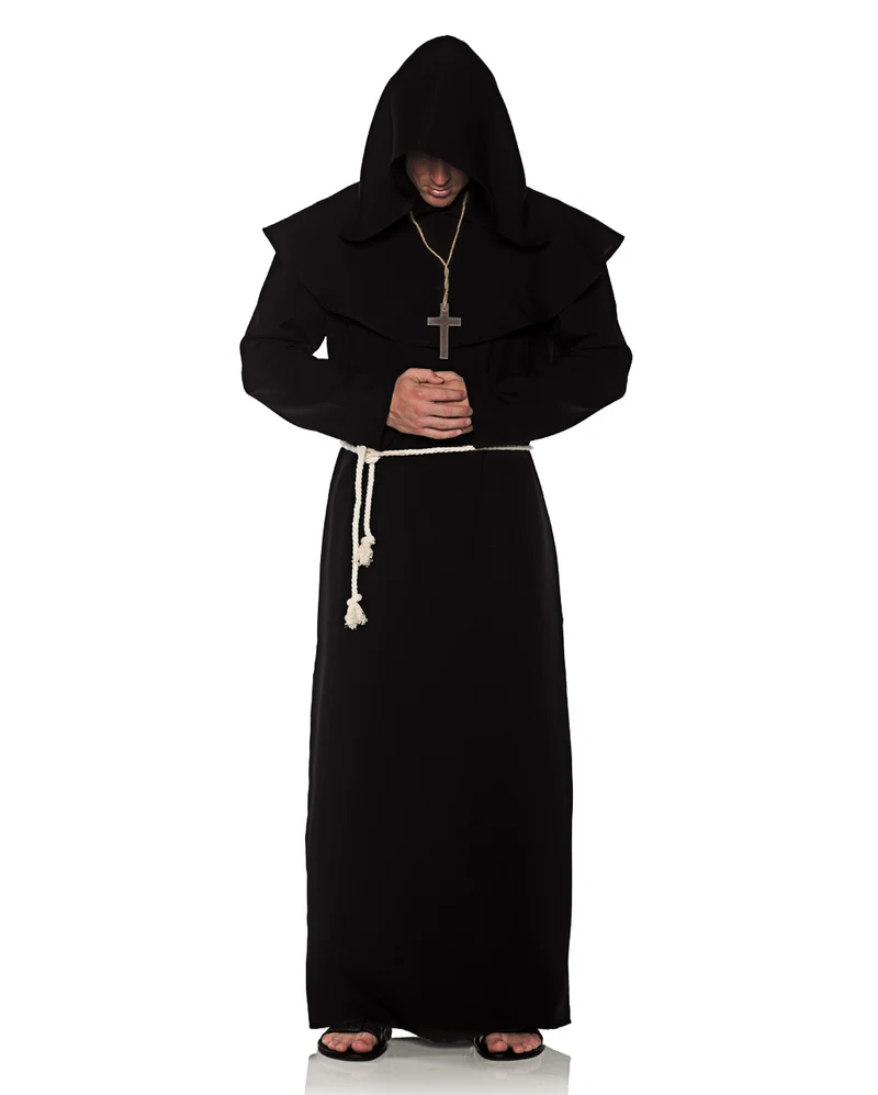 Mönchsrobe Männerkostüm schwarz