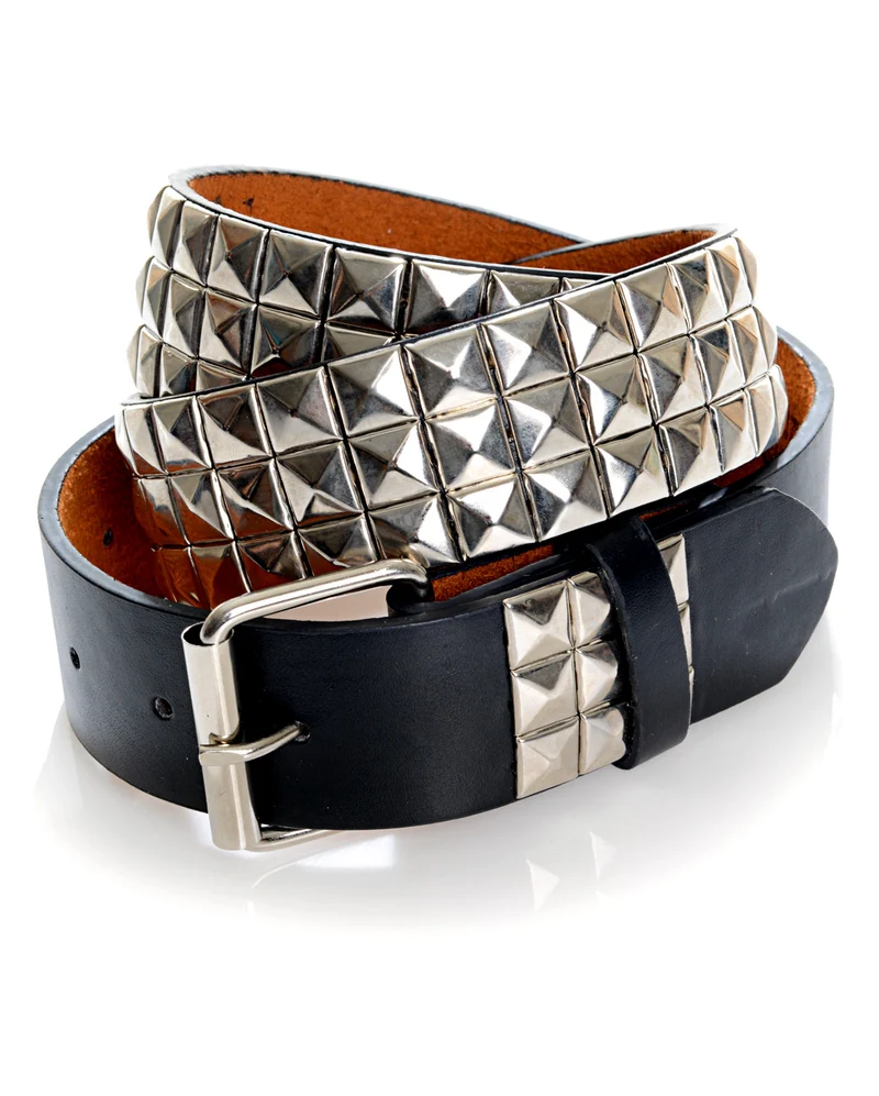 Schwarzer Glamrock Nietengürtel