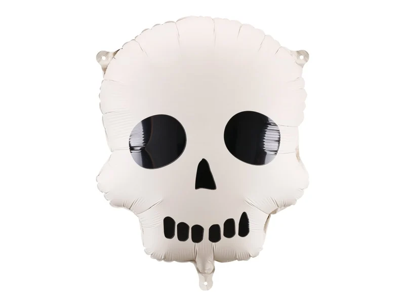 Halloween Heliumballon Weiß Schwarzer Totenkopf Leer 41cm