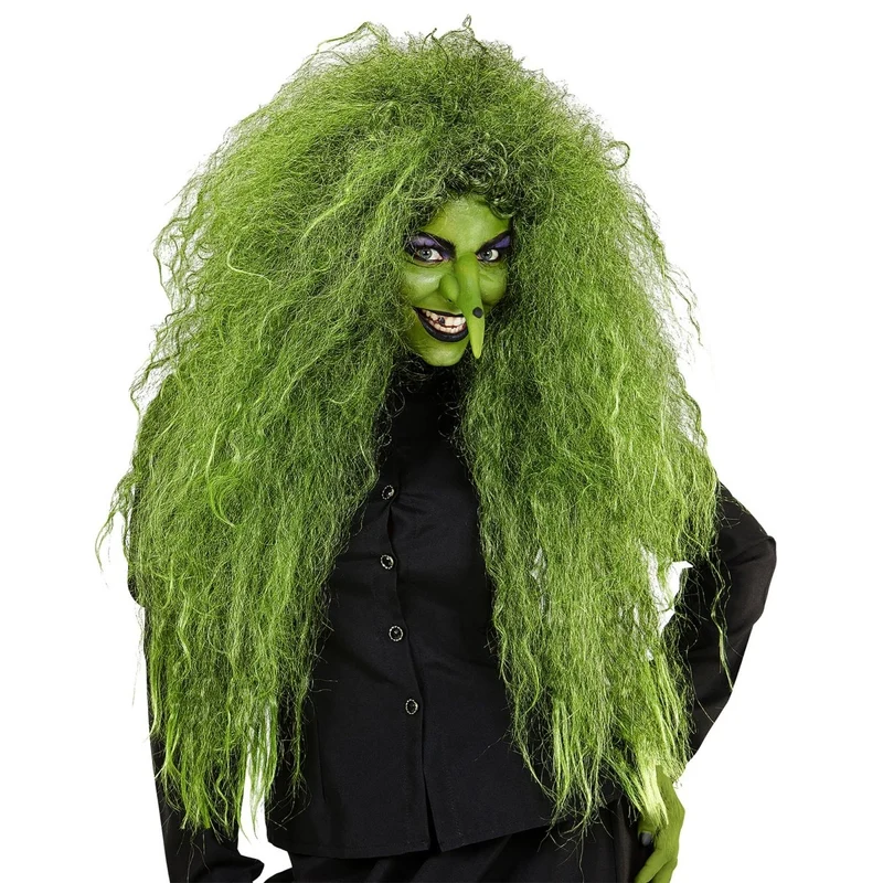 Halloween Perücke Grün Damen Hexe