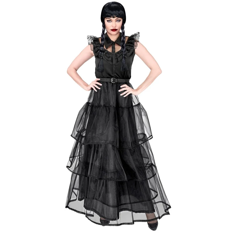 Halloween Kleid Schwarz Damen Gothic