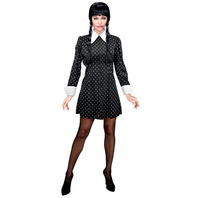 Halloween Kleid Schwarz Weiß Damen Gothic