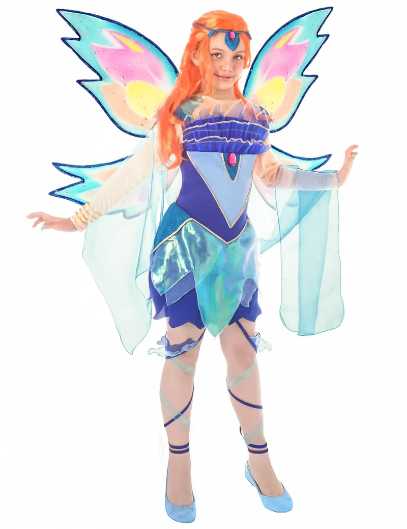 Bloom Winx Club™-Kinderkostüm Feen-Verkleidung blau-pink