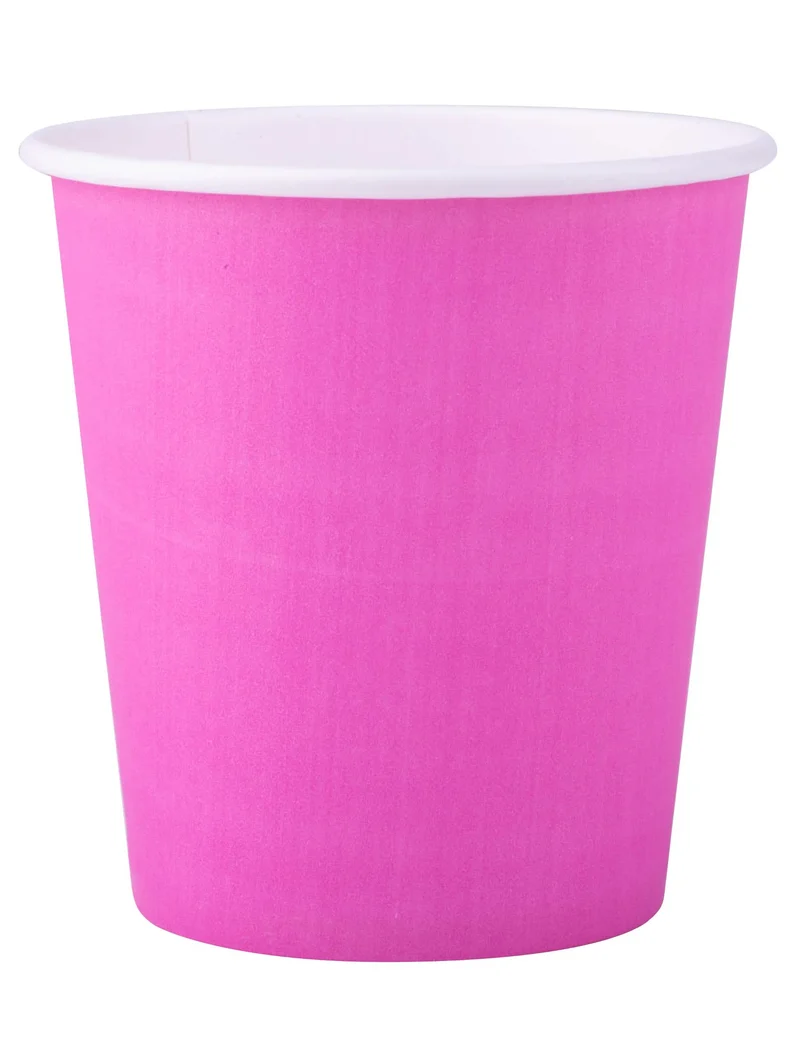 25 fuchsia Pappbecher 200 ml, plastikfrei