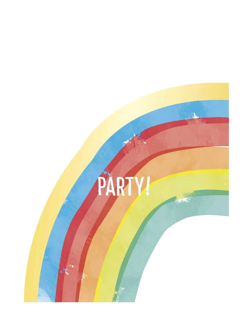 6 Party-Geschenktüten Regenbogen-Party
